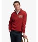 Superdry Sudadera Vintage Athletic Half Zip rojo