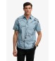 Superdry Camisa Vintage Loom manga curta azul
