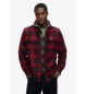 Superdry Red fleece lined woollen checked overshirt