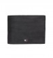 Tommy Hilfiger Johnson CC Flap Coin Pocket Pocket Carteira de couro preto -13x9,5x3cm