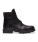 Timberland Stivali Heritage in pelle impermeabile con lacci da 6 pollici, neri