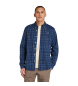 Timberland Chemise à carreaux en popeline stretch bleue Timberland Chemise à carreaux en popeline stretch bleue
