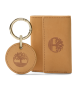 Timberland Three-panel folding wallet and keyring set brown