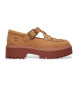 Timberland Stone Street chaussures en cuir beige avec boucle et plateforme beige Stone Street