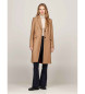 Tommy Hilfiger Brown cashmere single breasted coat with single button fastening