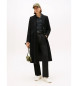 Tommy Hilfiger Cappotto lungo nero in misto lana e cashmere