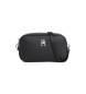 Tommy Hilfiger TH Emblem clutch bag with shoulder strap black