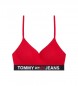 Tommy Jeans Light Padded Sports Bra with Red Logo