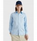 Tommy Hilfiger Camicia TH Flex in popeline dobby blu