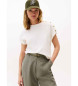 Tommy Hilfiger T-shirt with gold buttons on the off-white shoulder