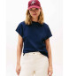 Tommy Hilfiger T-shirt with gold buttons on the navy shoulder