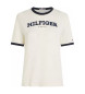 Tommy Hilfiger T-shirt bianca con logo monotipo Hilfiger