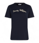 Tommy Hilfiger T-shirt med logo i navy broderet skrifttype Script