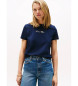 Tommy Hilfiger T-Shirt mit strukturiertem marineblauem Logo