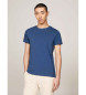 Tommy Hilfiger T-shirt i extra smal passform med blå broderad logotyp