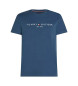 Tommy Hilfiger Slim fit T-shirt met blauw geborduurd logo