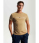Tommy Hilfiger Koszulka o kroju slim fit z wyszywanym logo w kolorze beżowym