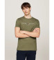 Tommy Hilfiger Slim fit T-shirt with green embroidered logo