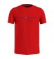 Tommy Hilfiger T-shirt med rund hals og rødt logo