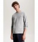 Tommy Hilfiger Slim fit t-shirt met lange mouwen en grijs logo