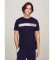 Tommy Hilfiger Pyjamas-T-shirt med striber og marineblå monotype