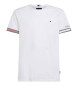 Tommy Hilfiger T-shirt con polsini con bandiera bianca