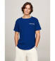 Tommy Hilfiger T-shirt met monotype logo in reliëf blauw