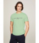 Tommy Hilfiger Logo besticktes T-Shirt grün