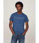 Tommy Hilfiger Camiseta slim con logo bordado azul