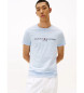 Tommy Hilfiger Schmal geschnittenes T-Shirt mit gesticktem Logo blau