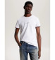 Tommy Hilfiger T-shirt fina com mangas caneladas branca