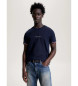 Tommy Hilfiger T-shirt slim con maniche profilate blu scuro