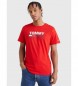 Tommy Jeans T-shirt rossa con logo Tjm Corp