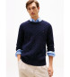 Tommy Hilfiger Marinbl fltad stickad trja