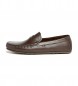 Tommy Hilfiger Signature brown leather loafers with heeled heels