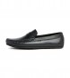 Tommy Hilfiger Signature leather loafers with heel, black