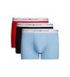 Tommy Hilfiger Pakiranje 3 kratke hlače Essential Boxer z modrim, rdečim in mornarskim napisom