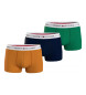 Tommy Hilfiger Pack 3 Calções boxer Essential com inscrição mostarda, azul-marinho, verde