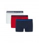 Tommy Hilfiger Pack 3 Boxers Logotipo azul-marinho, vermelho, branco