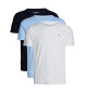 Tommy Hilfiger Pack de 3 camisetas de cuello redondo marino, azul, blanco