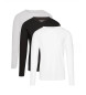 Tommy Hilfiger Paket 3 majic z dolgimi rokavi sive, bele in črne barve