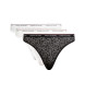 Tommy Hilfiger Pack of 3 lace thongs Essential Premium black, white, pink