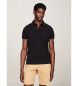 Tommy Hilfiger Koszulka polo slim fit z czystej czarnej bawełny