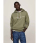 Tommy Hilfiger Sweatshirt met capuchon, trekkoord en groen geborduurd logo