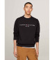 Tommy Hilfiger Sweat à col ras du cou avec logo brodé noir