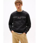 Tommy Hilfiger Felpa girocollo con logo ricamato nero