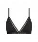 Tommy Hilfiger Triangle bra with lace and without lining black