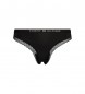 Tommy Hilfiger Tanga with logo and tonal black lace