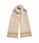 Tommy Hilfiger Beige jacquard TH Monoplay scarf