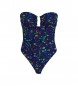 Tommy Hilfiger Navy floral print swimming costume